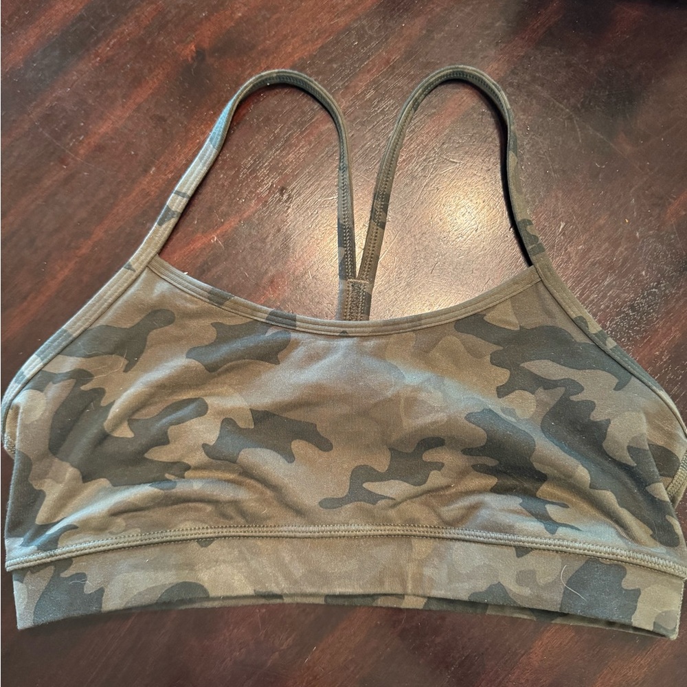lululemon athletica camo sports bra size 8
